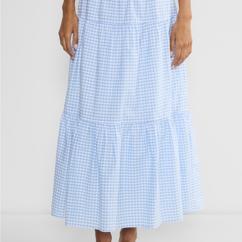 Aritzia Blue Gingham Maxi Skirt - NWOT
